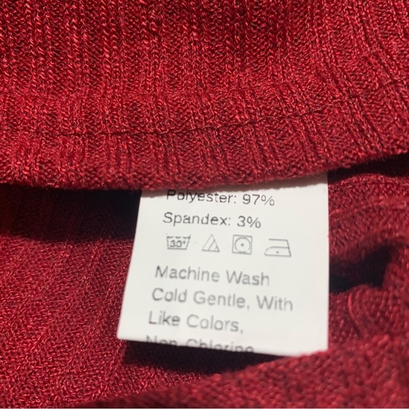 Dark Red Rib-Knit Crop Cami Top NWOT - Picture 6 of 7